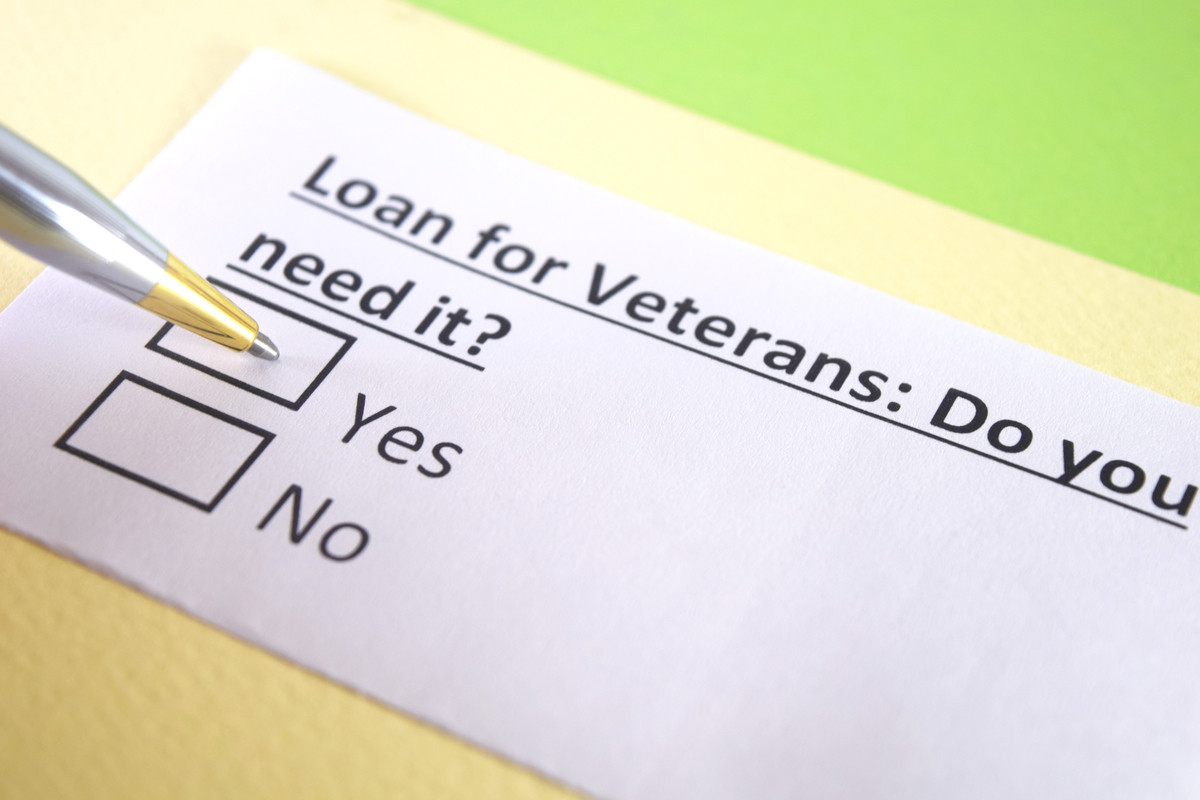 A form asking questions about Veteran loans.
