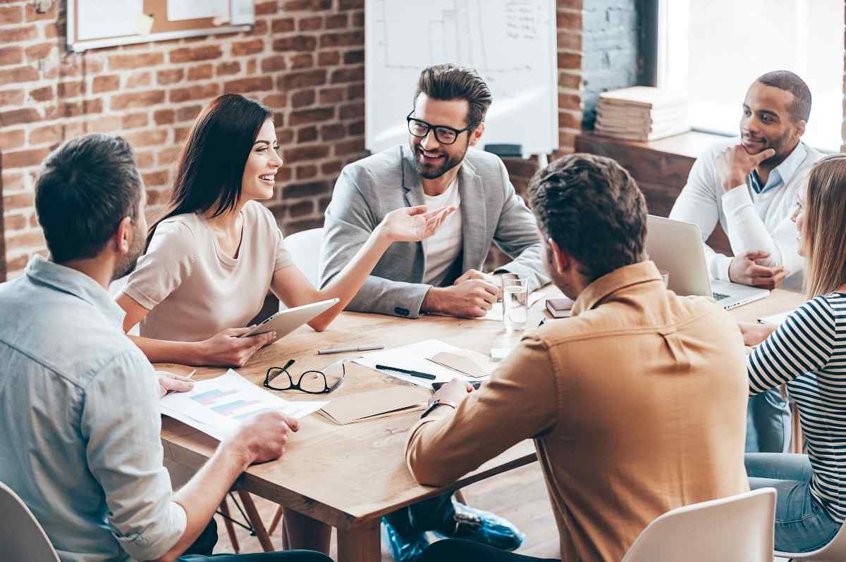 Group of young professionals having a meeting.