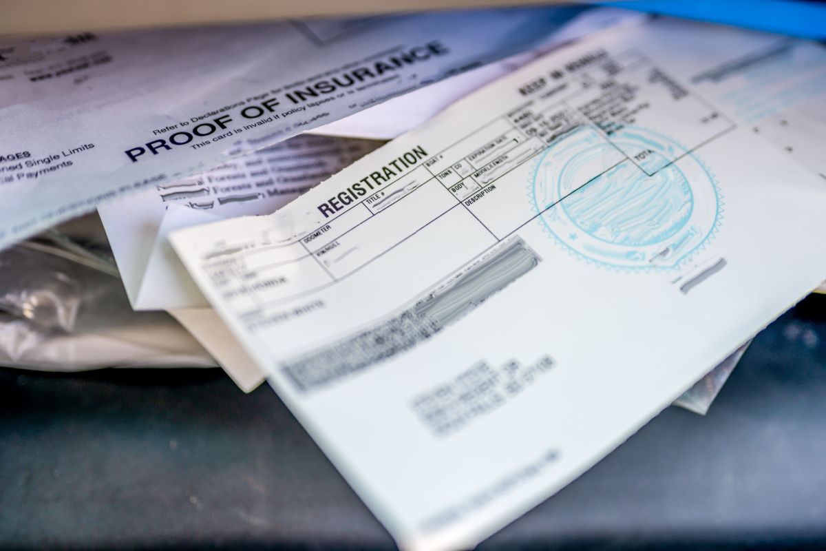 Car registration paperwork