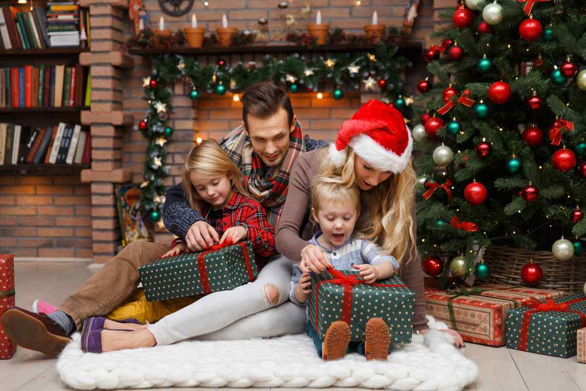 Family enjoying Chtistmas morning.