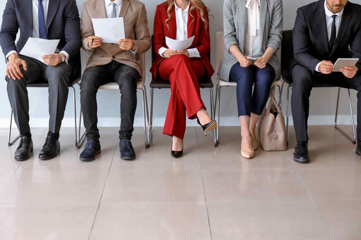 Group of people waiting for a job interview.