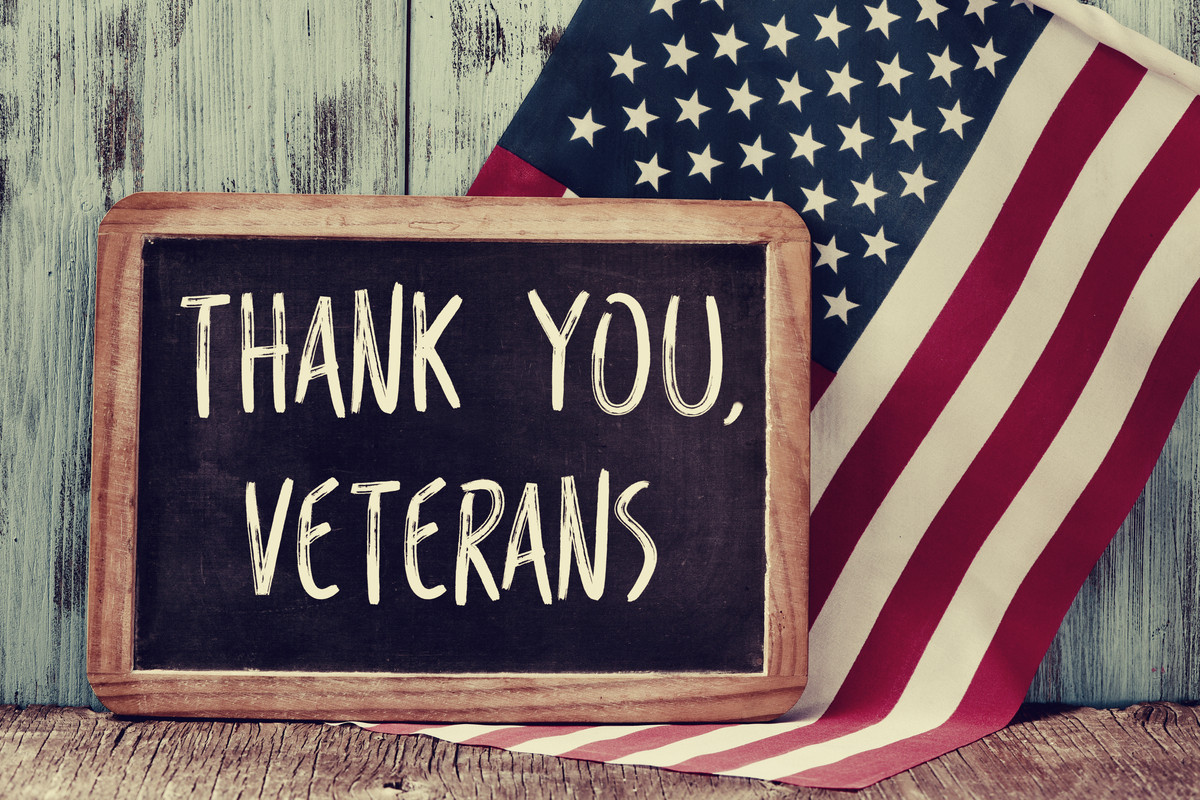 Sign thanking Veterans for their service.